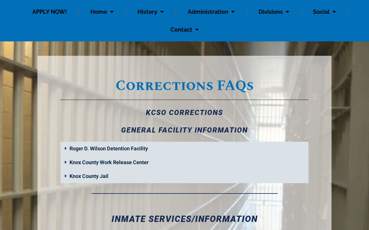 Knox County 24-hour release fallback on KCSO corrections FAQ