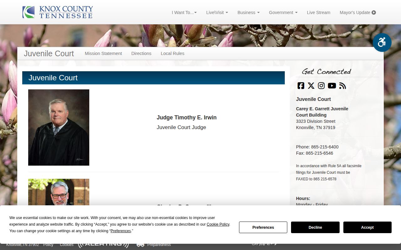Official Knox County Juvenile Court webpage